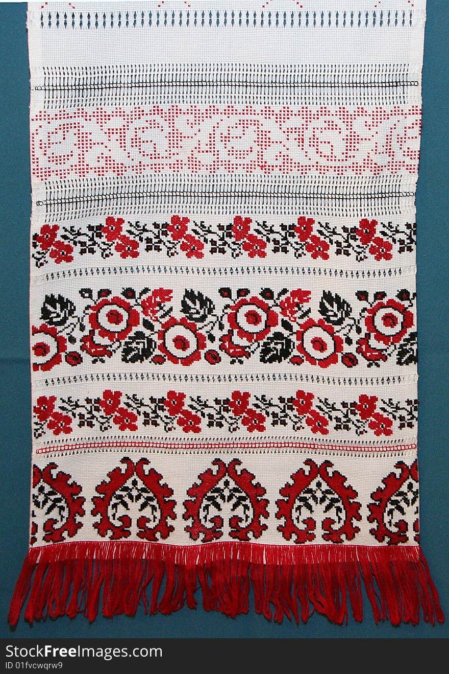 Traditional ukrainian color knitted textile