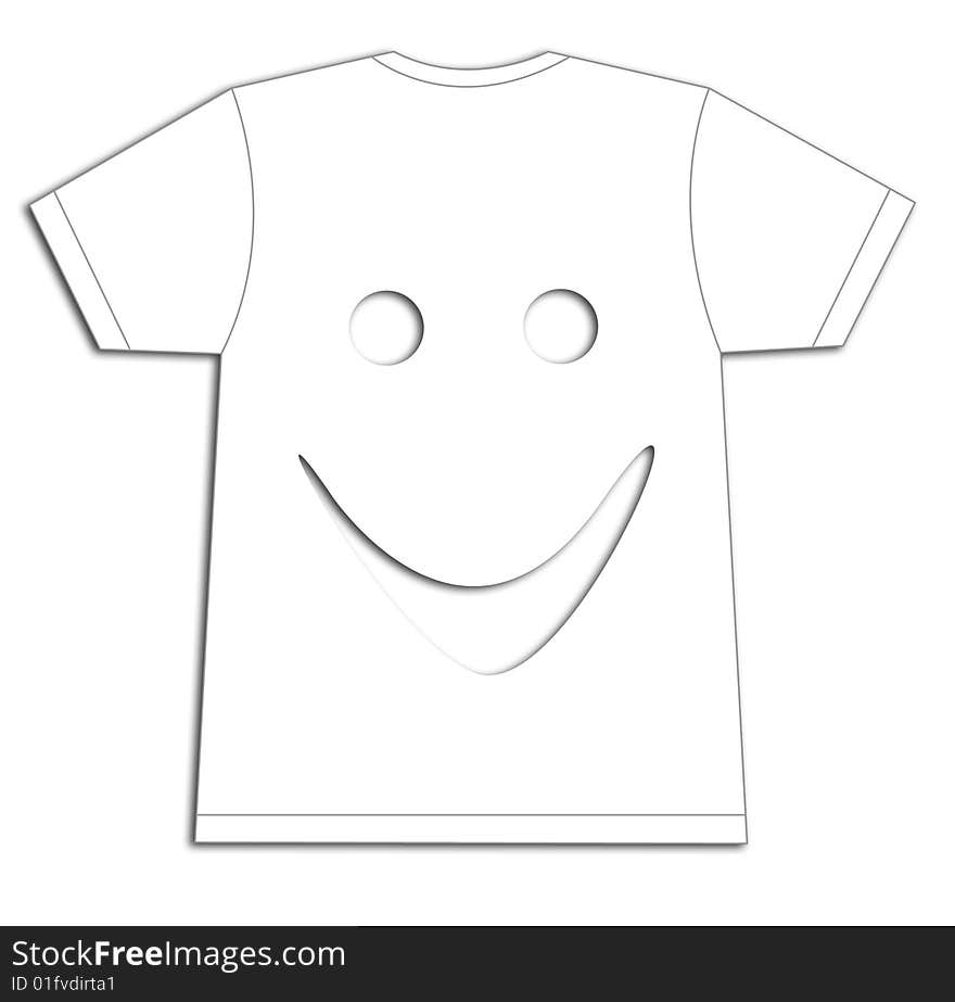 White t-shirt with a face shape hole into it. White t-shirt with a face shape hole into it