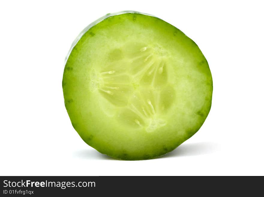 Slices cucumber  isolated on a white background