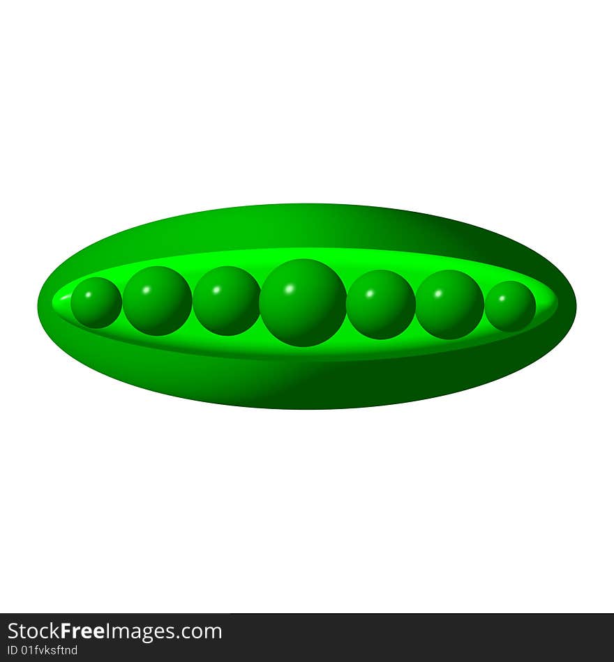 Green peas - computer generated image