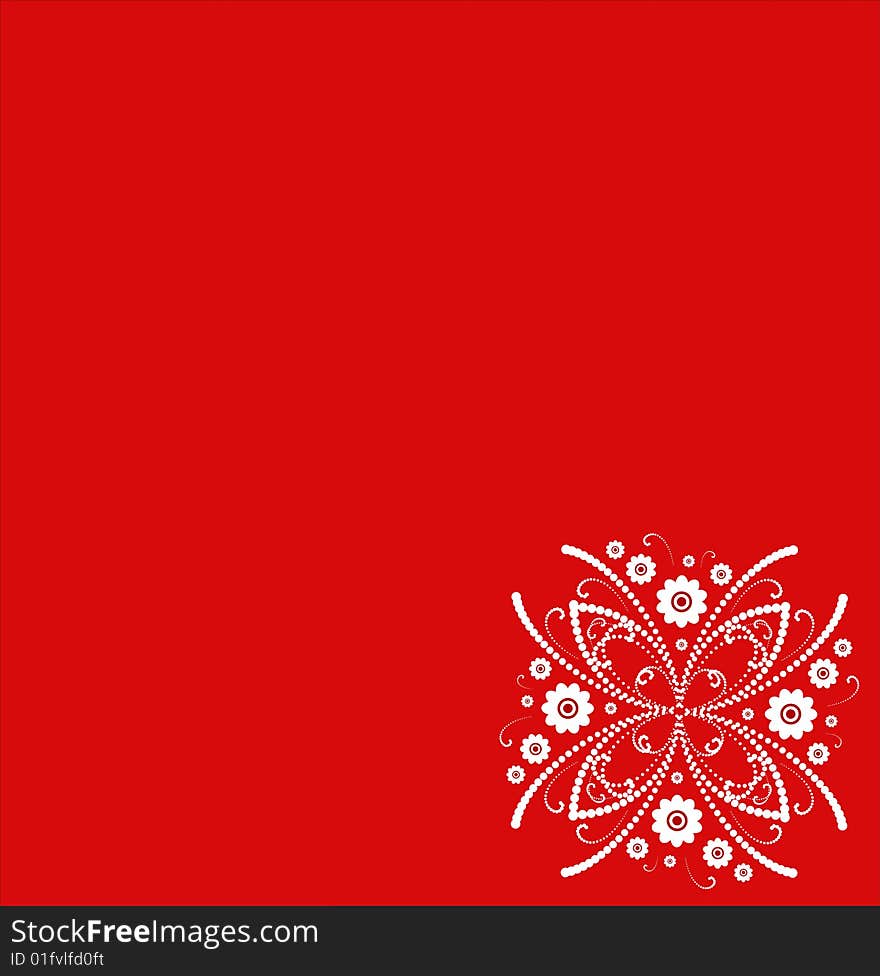 Red Floral abstract background, element for design, vector illustration