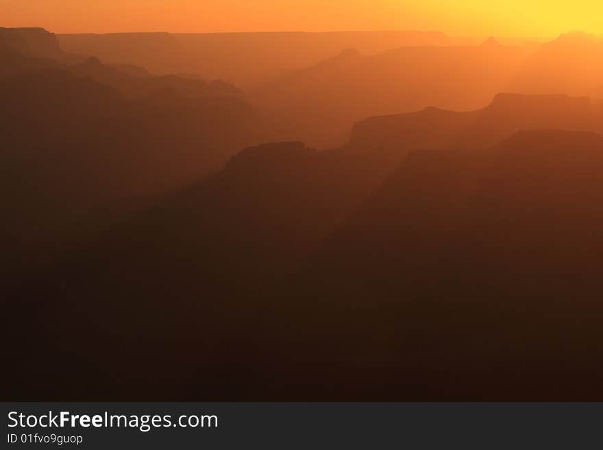 Sunset Abstract of the Grand Canyon. Sunset Abstract of the Grand Canyon.