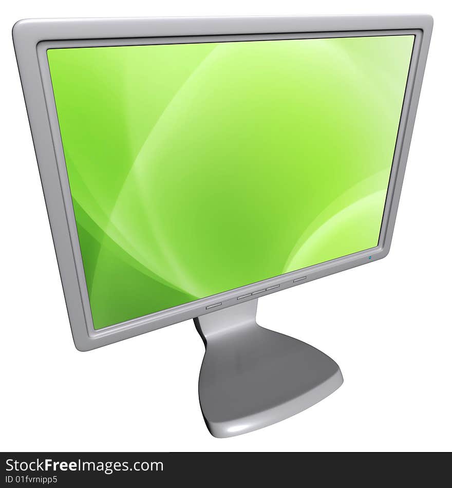 Computer monitor isolated on white background.