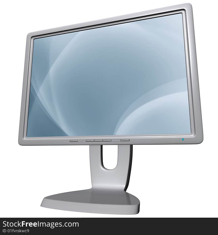 Computer monitor isolated on white background.