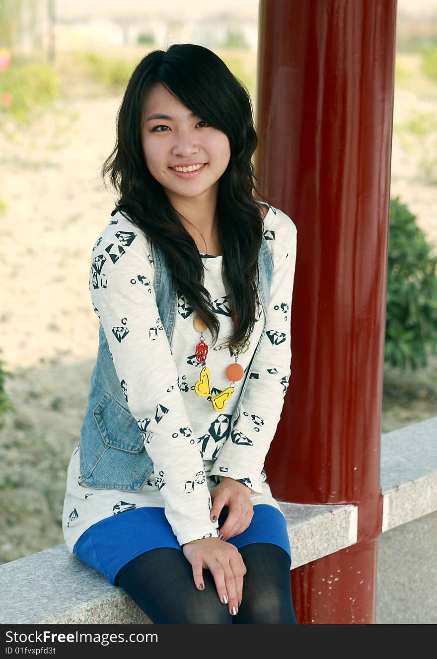 Beautiful young Asian girls are smiling. Beautiful young Asian girls are smiling