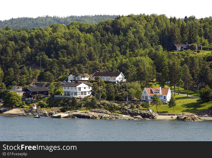 Houses on the shore