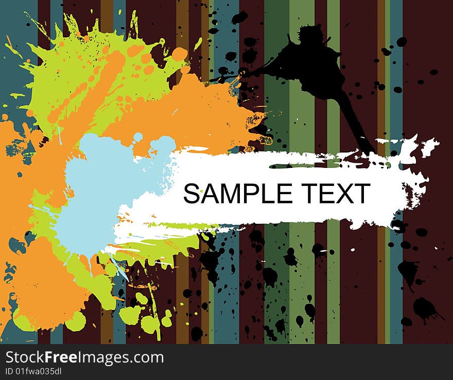 Grunge blank banner with multicolored splashes