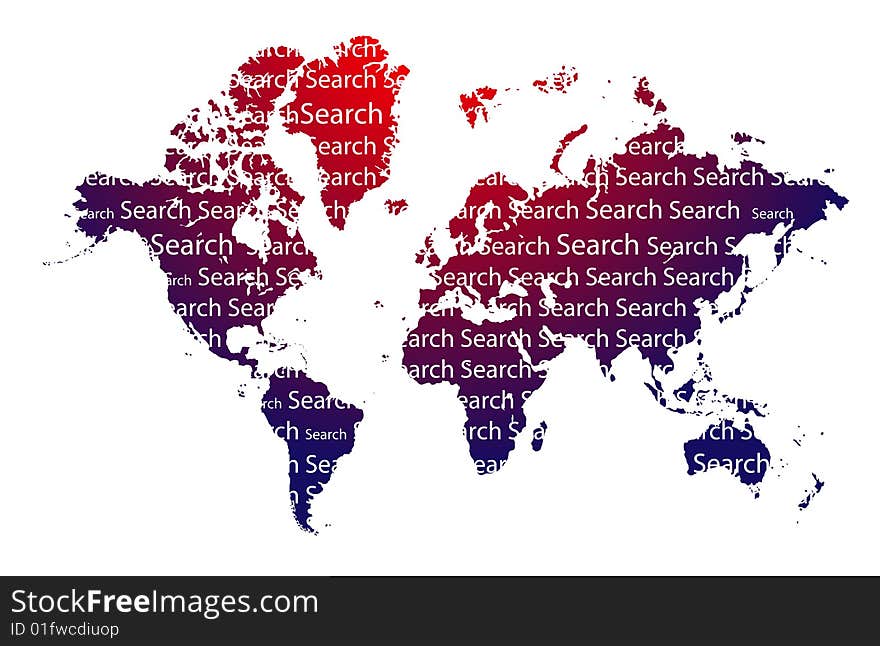 A colorful search map on isolated background. A colorful search map on isolated background