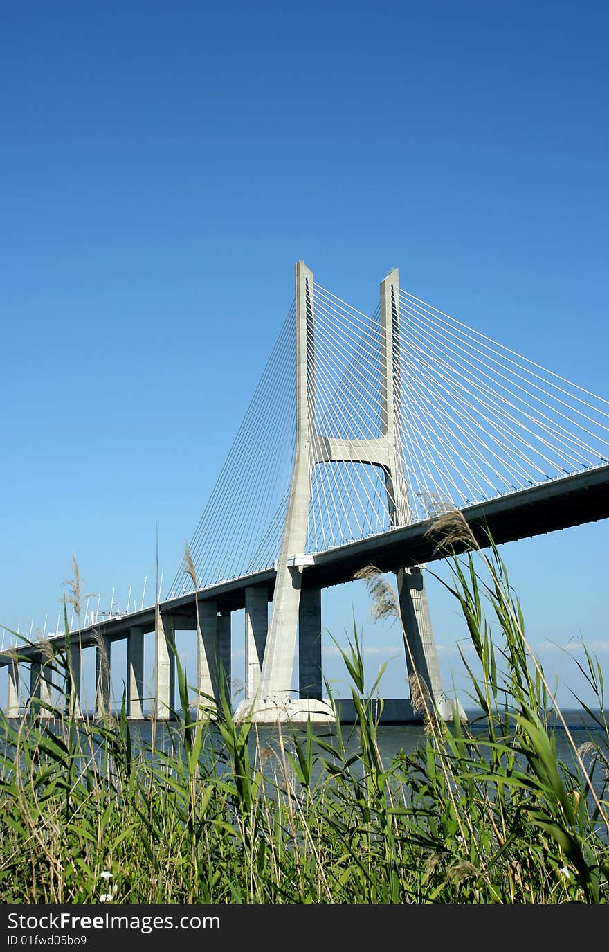 Vasco Gama bridge in Lisbon (portugal)