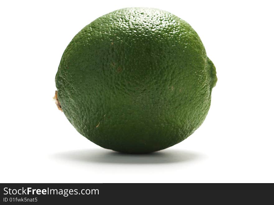 Green lime isolated on a white background.