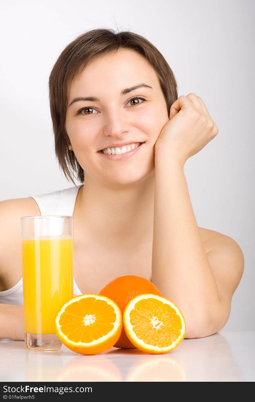 Girl with orange juice