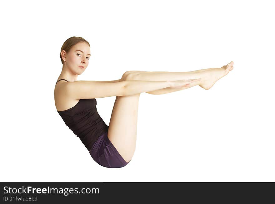 Beautiful young woman practicing yoga