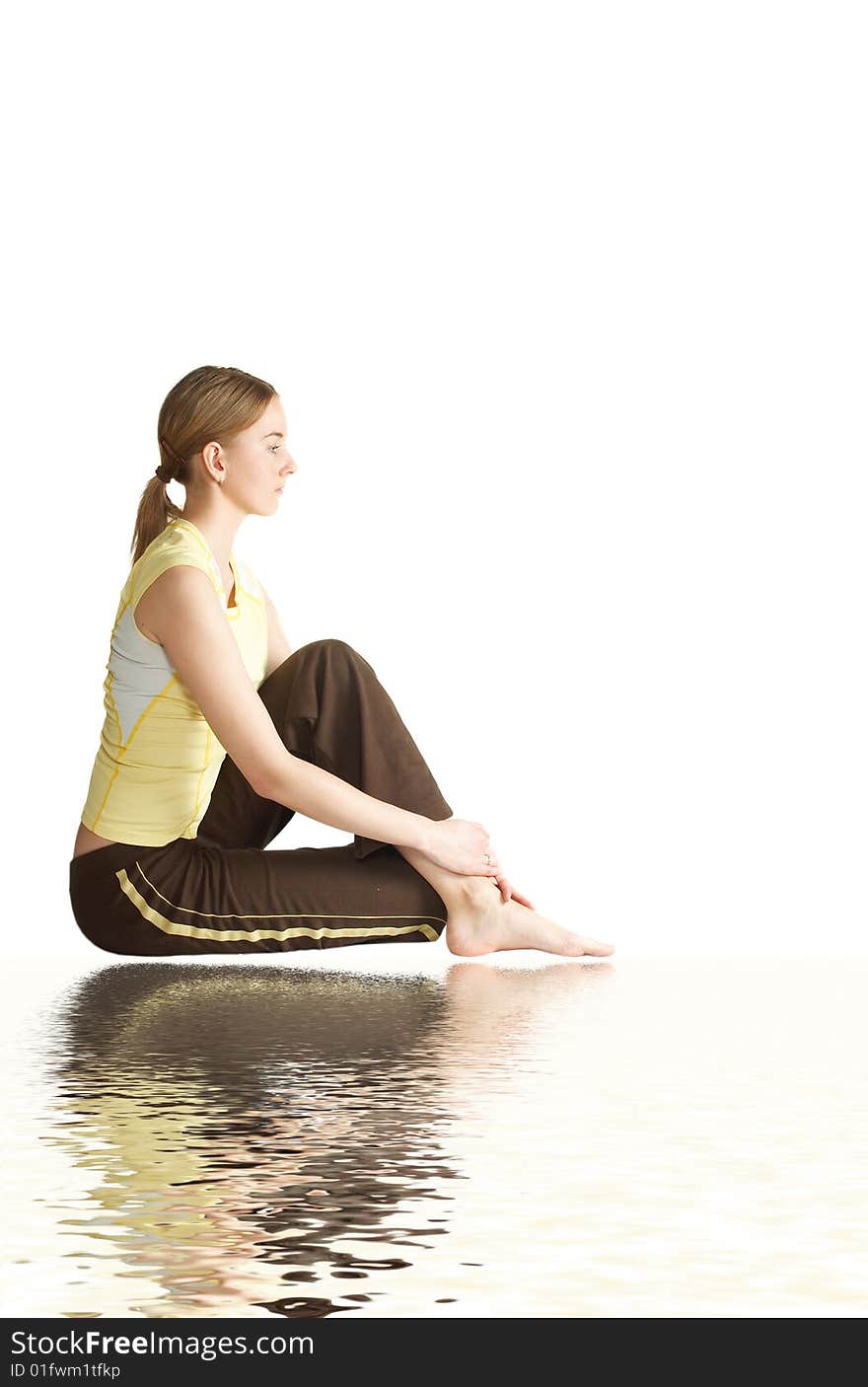 Girl Has A Rest After Training