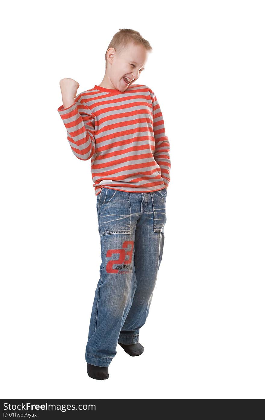 Young boy isolated on a white background. Young boy isolated on a white background