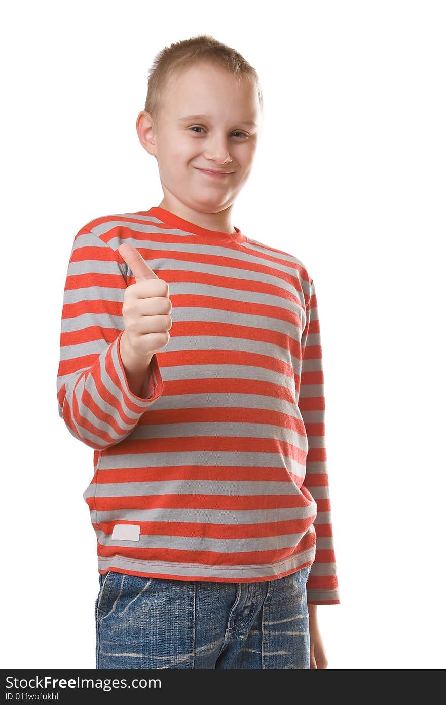 Young boy isolated on a white background. Young boy isolated on a white background