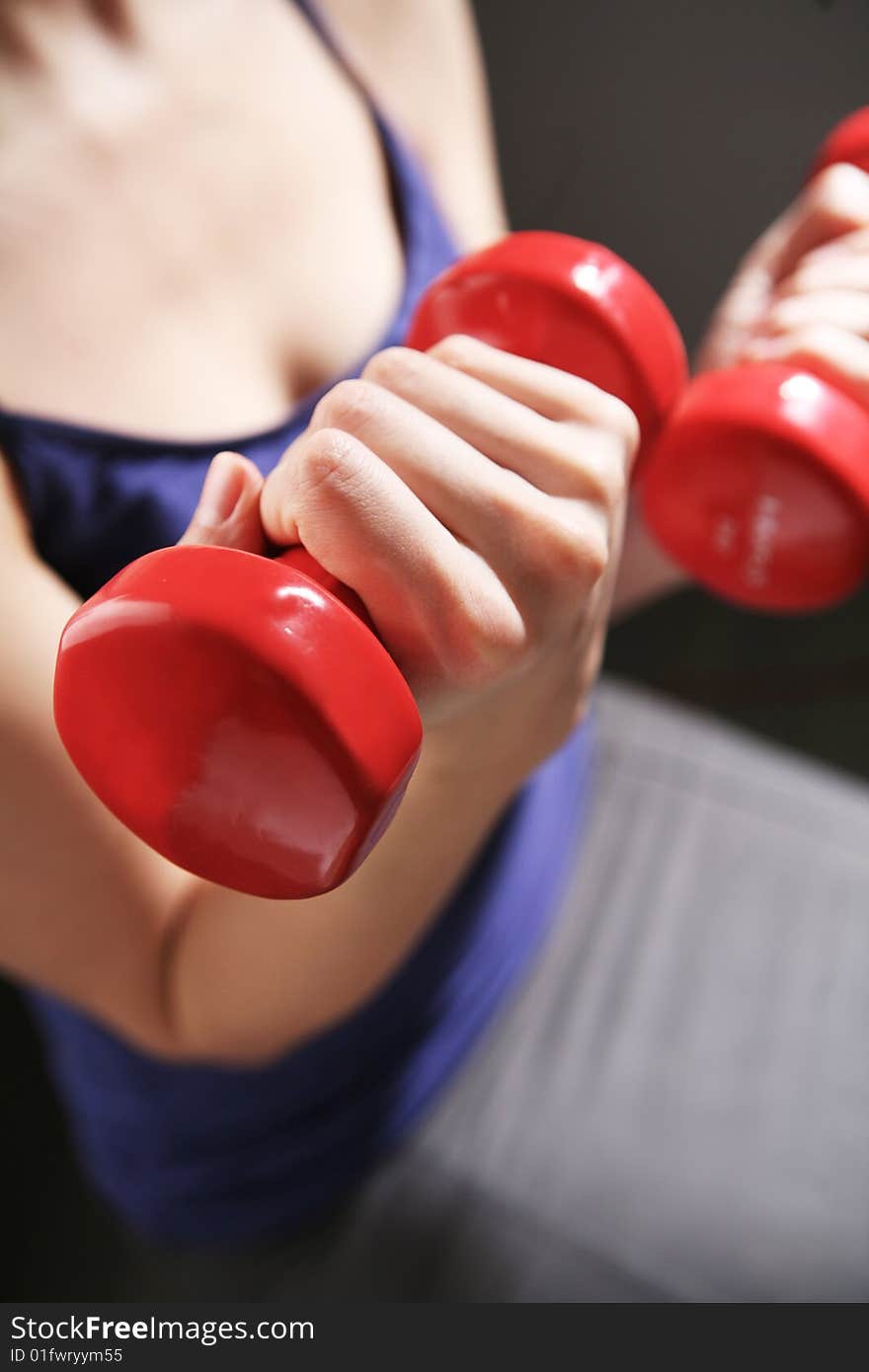 Young woman is doing exercise. Young woman is doing exercise.