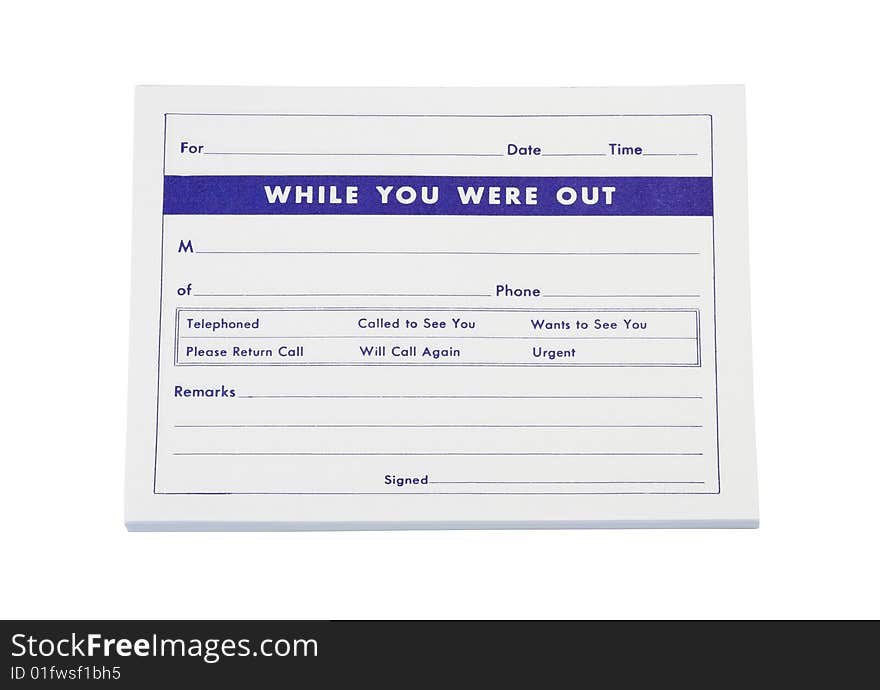 Telephone Message Pad