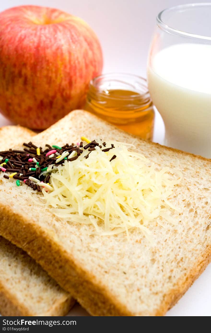 Bread, Milk And Apple