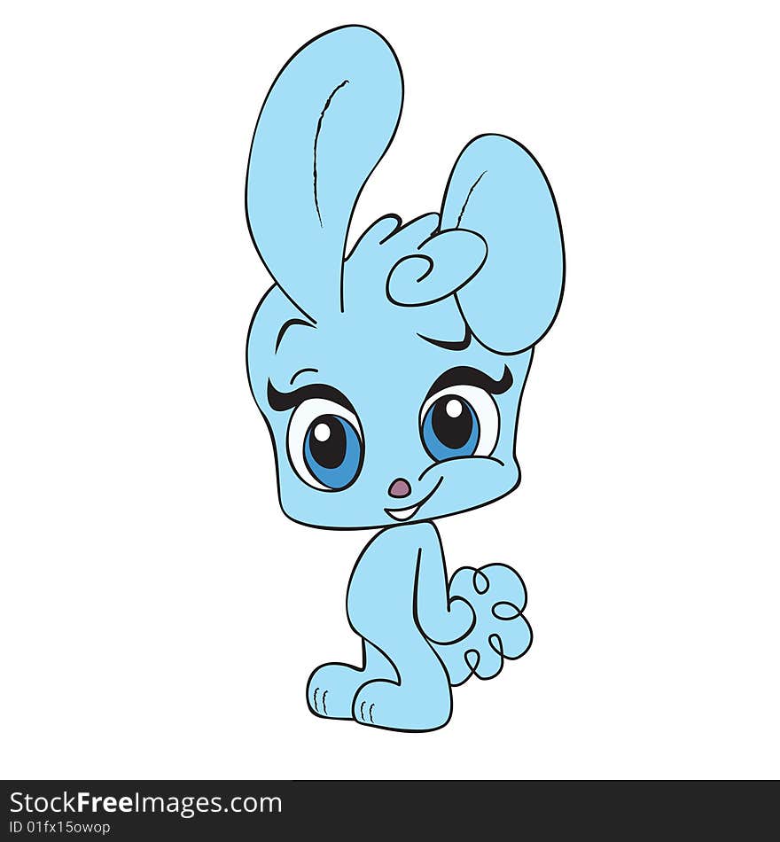 Crazy rabbit standing isolated on white vector. Crazy rabbit standing isolated on white vector.