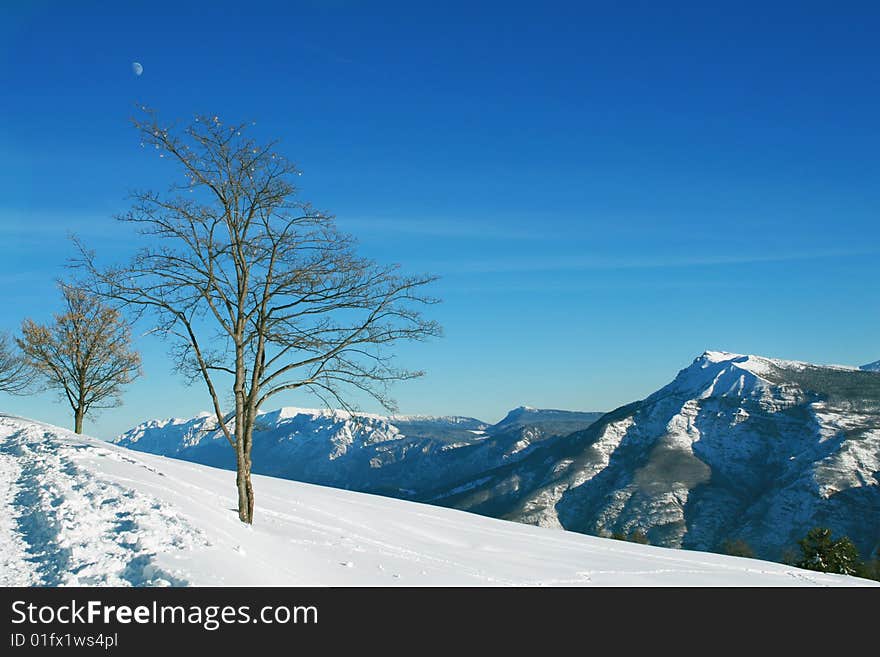 High mountains snow landscape