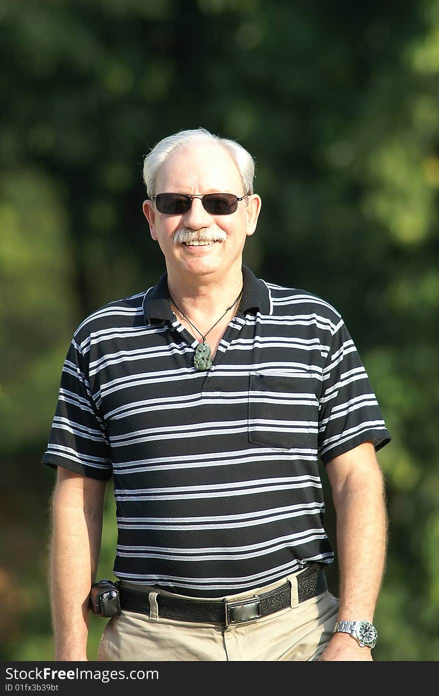 White hair man smile portrait