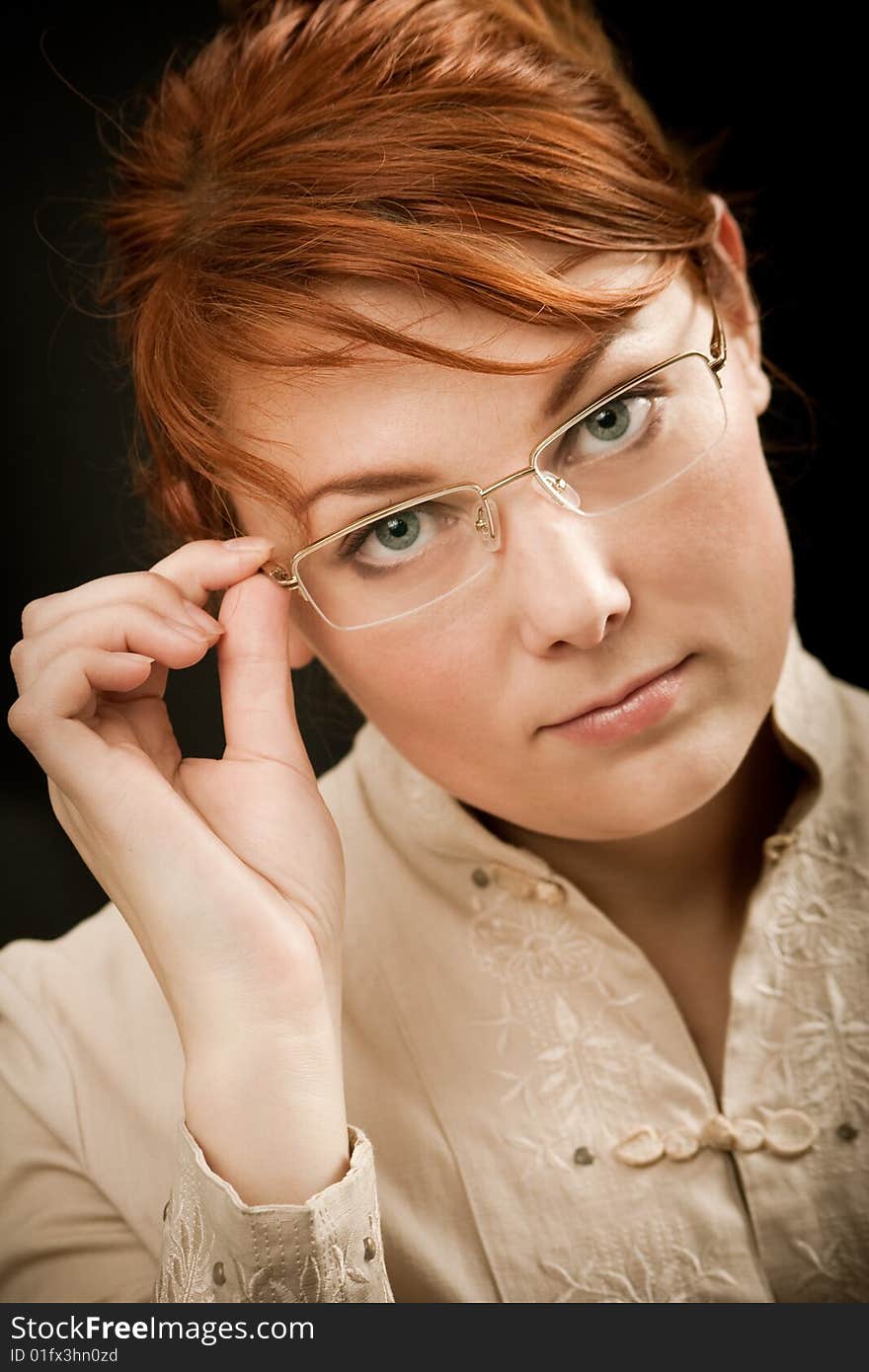 Portrait of adult woman. Studio. Portrait of adult woman. Studio.