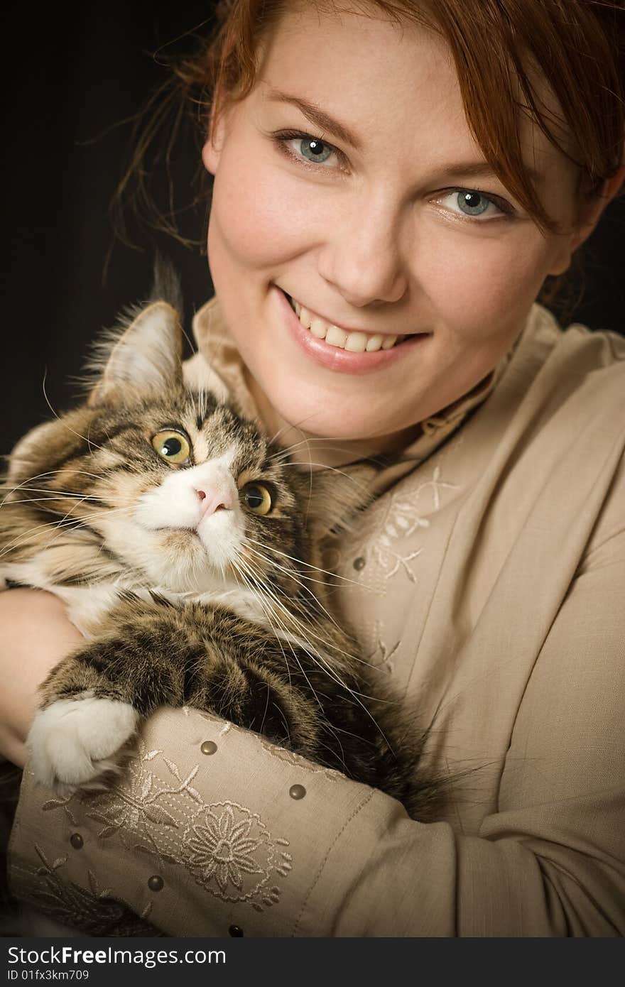 Portrait of adult woman. Studio. Portrait of adult woman. Studio.