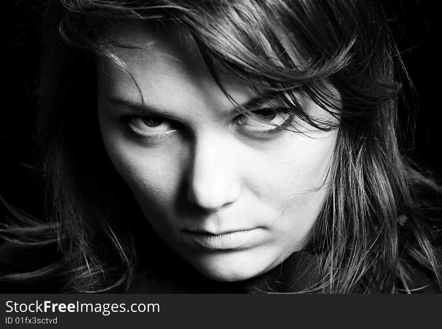 Portrait of adult woman. Studio. Portrait of adult woman. Studio.