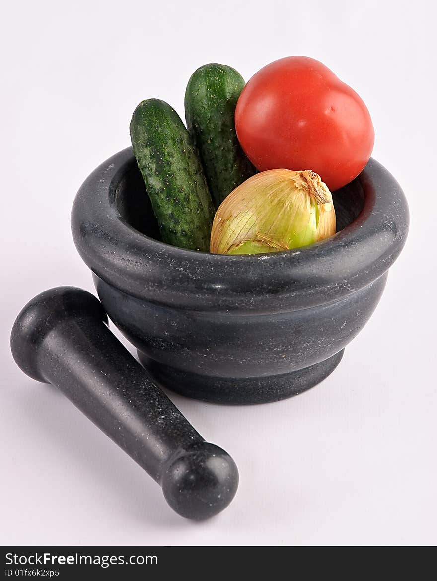 Fresh Vegetables on White Background