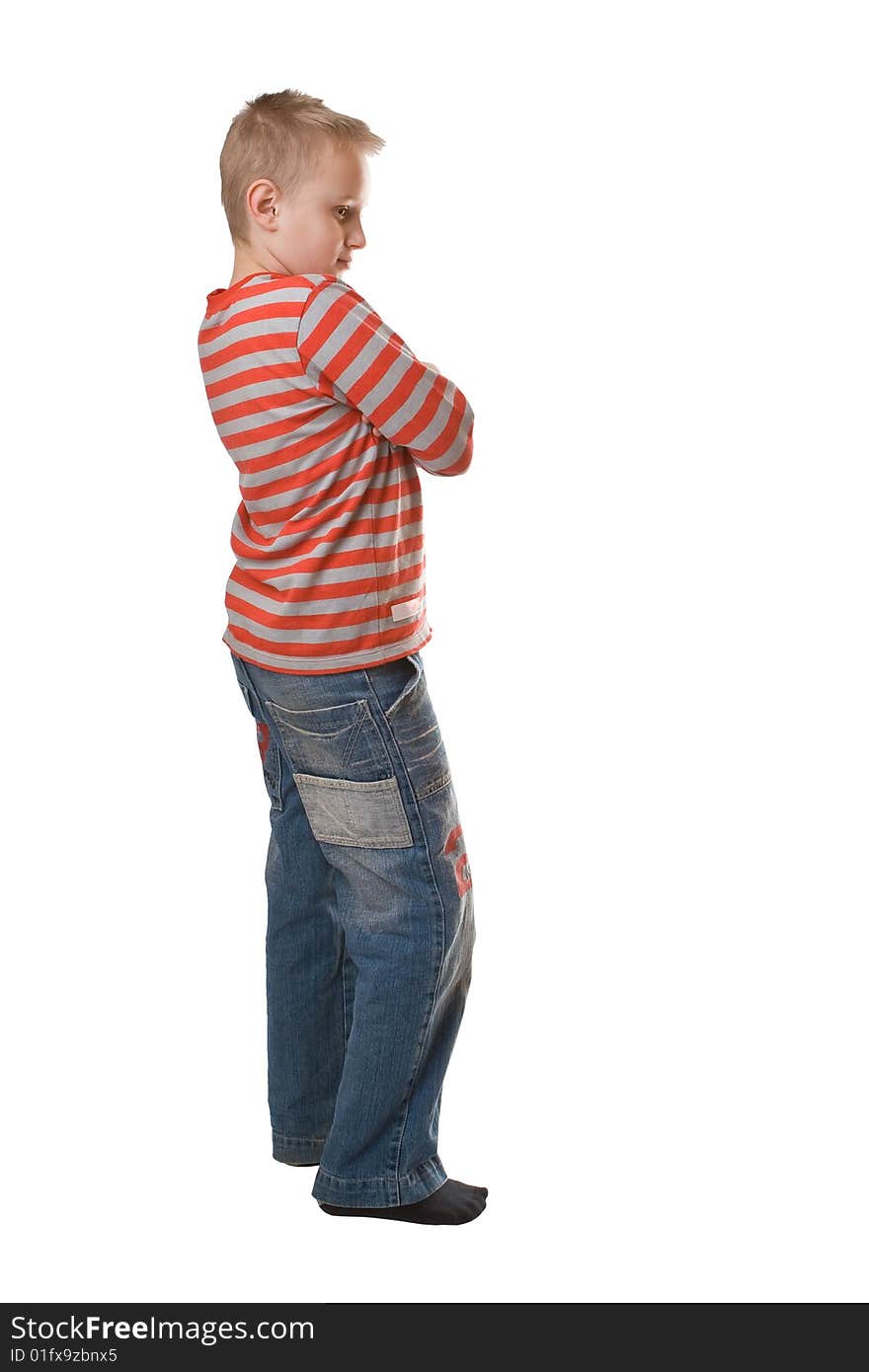 Young boy isolated on a white background. Young boy isolated on a white background