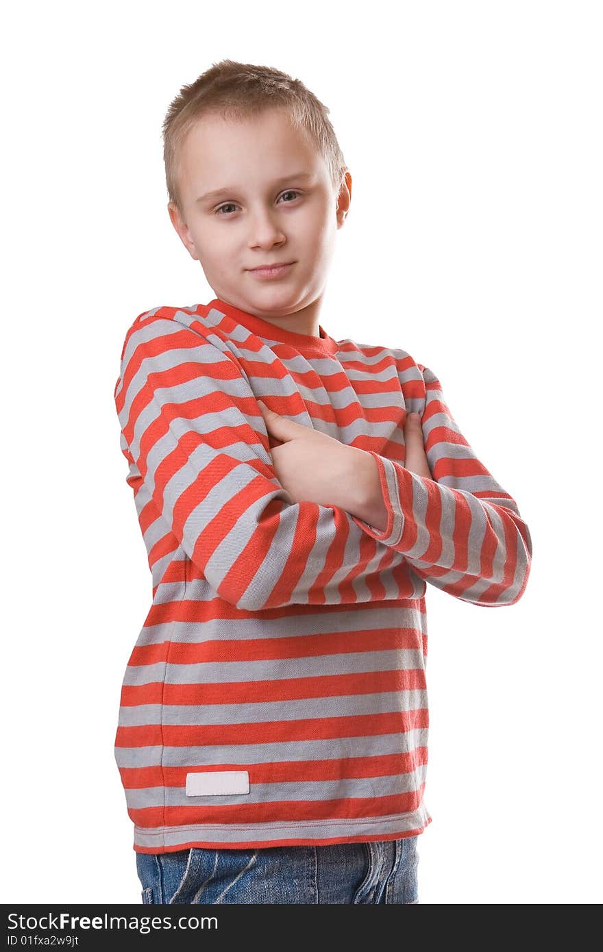 Young boy isolated on a white background. Young boy isolated on a white background