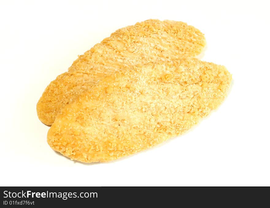 steak frozen, isolated on a white