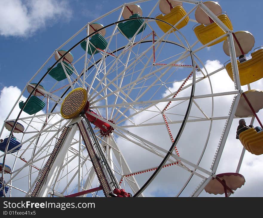 A ferris wheel on the fairground