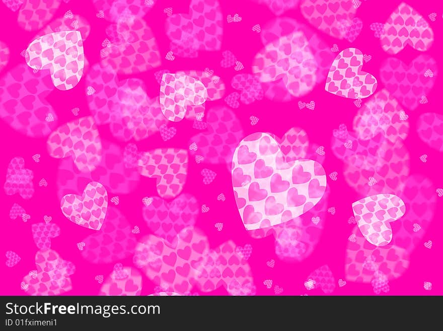 Pink abstract background with hearts. Pink abstract background with hearts