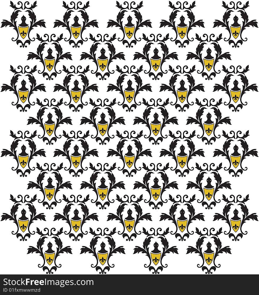 Black Knight Baroque pattern and or  wallpaper