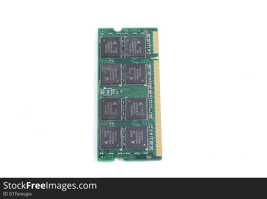 Part of computer - RAM. Isolated on white.