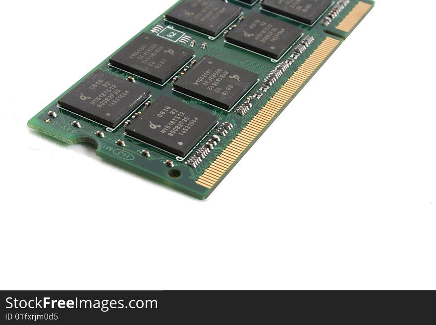 Part of computer - RAM. Isolated on white.