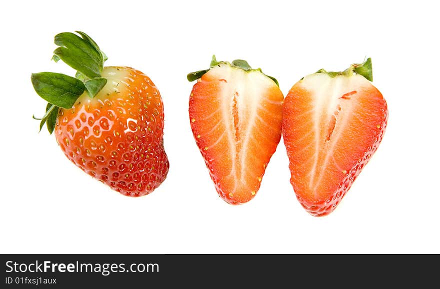 Fresh Strawberries on white ground