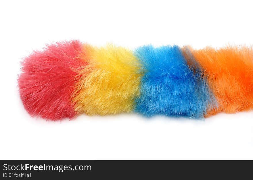 Colorful brush close-up isolated over white