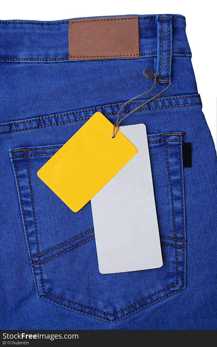 Jeans pocket with empty labels