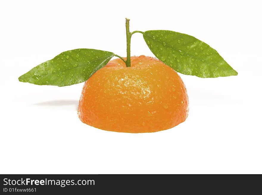 Fresh clementine orange cut in 
water droplets. Fresh clementine orange cut in 
water droplets