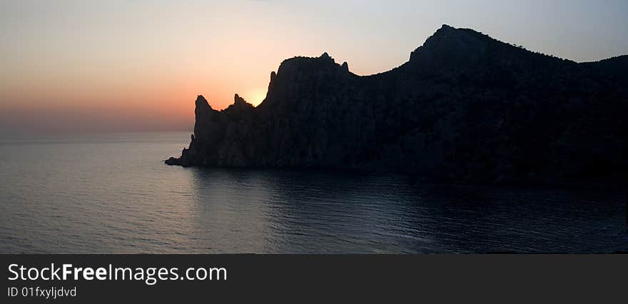 Horizontal panorama of the sea and the rock. Horizontal panorama of the sea and the rock