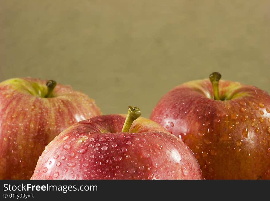 Red Apples With Water Droplets