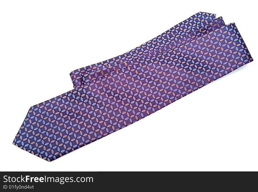 Blue checked silk necktie