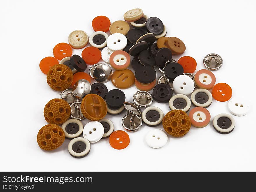 Clothing buttons of different colors and shapes. Clothing buttons of different colors and shapes