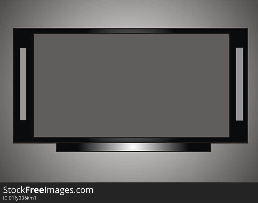 Tv set on black backgrounds