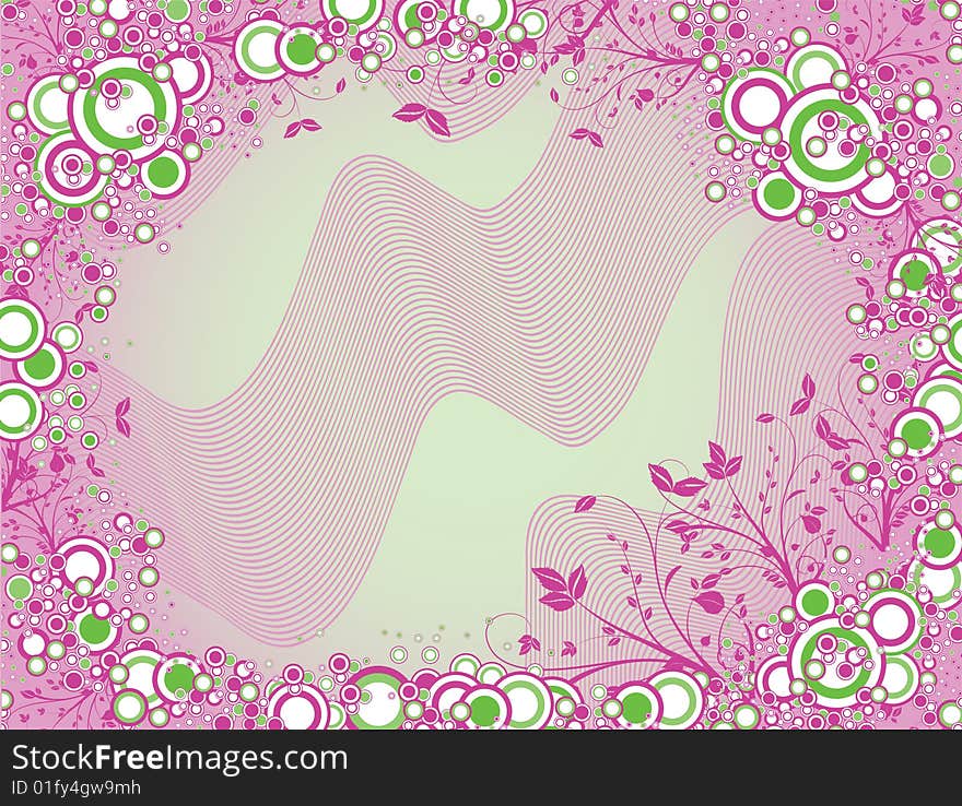 The vector illustration contains the image of pink spring background