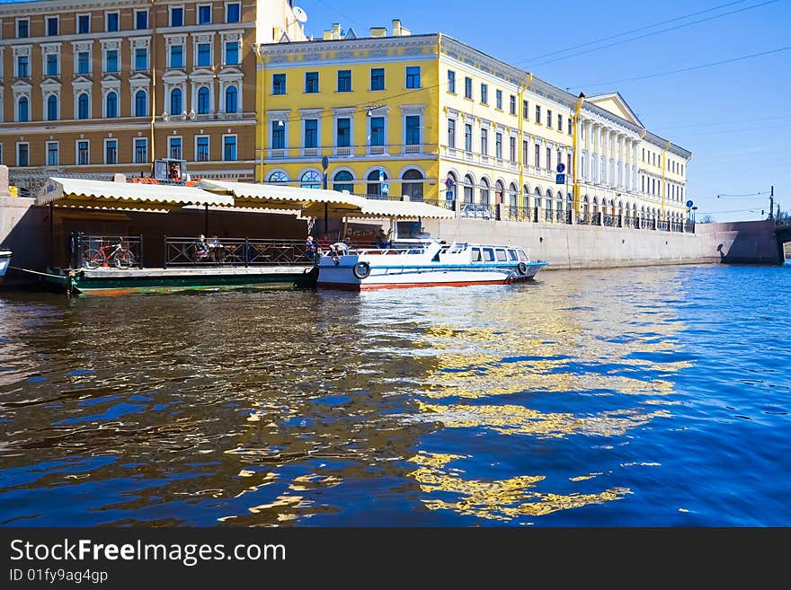 Beautiful canal in Saint Petersburg, Russia, spring. Beautiful canal in Saint Petersburg, Russia, spring