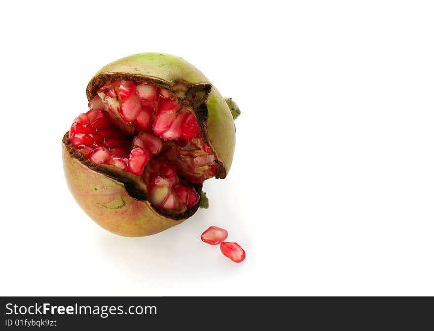 Pomegranate isolated over white