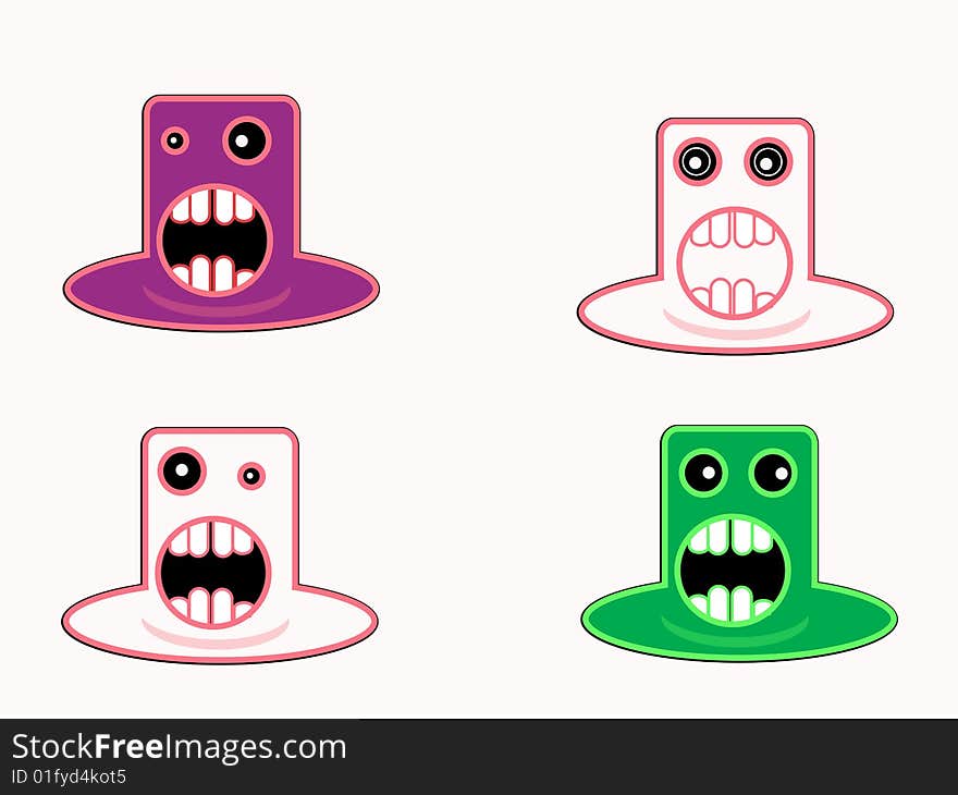 Vector Monsters Of Different Color